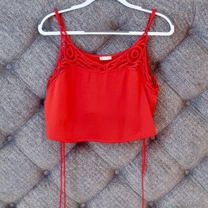 NEVER WORN Free People Red Cropped Tank
